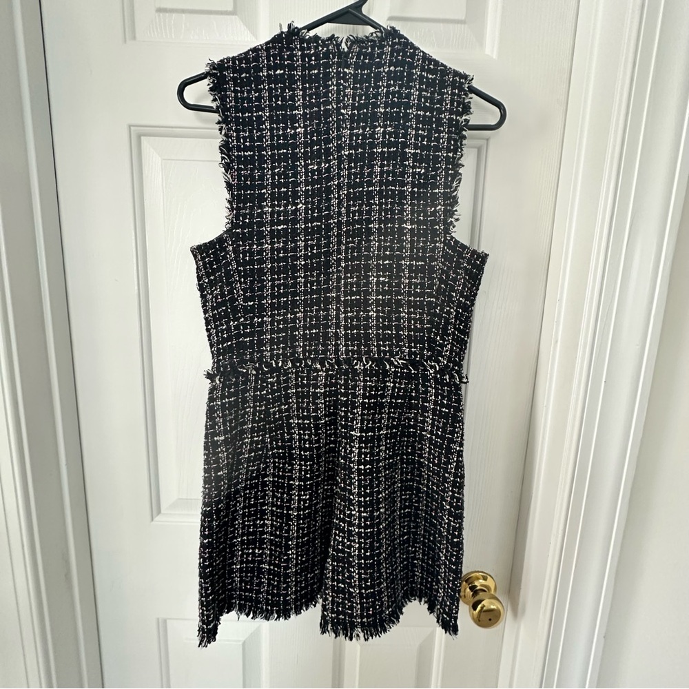 Zara Tweed Romper - black, white, pink. size small - Picture 3 of 7